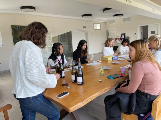 Cata de vinos de la D.O. Bierzo con un grupo de alumnado internacional