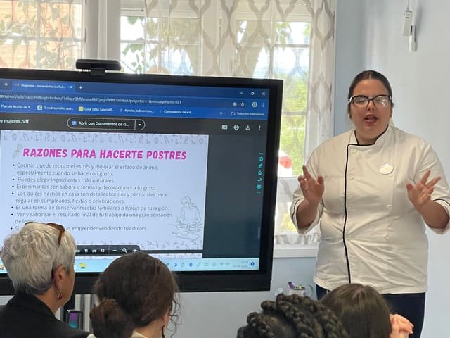 Sesión del taller de repostería saludable